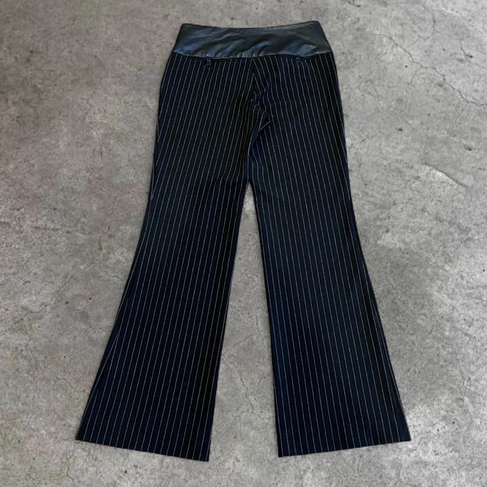 y2k black and white low rise‎ pink striped flare bootcut pants size 2 - Picture 8 of 8